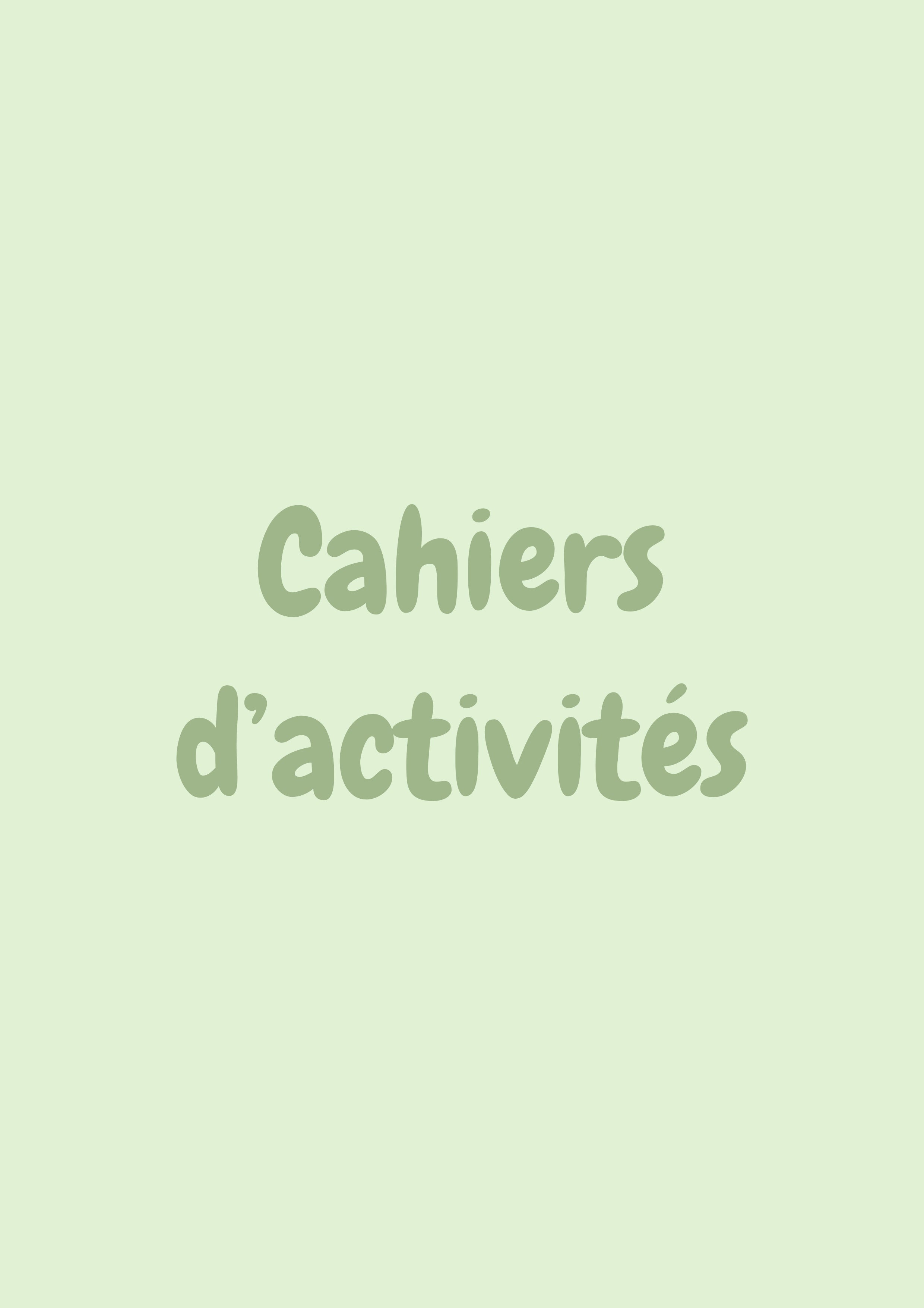 Cahiers d’activités