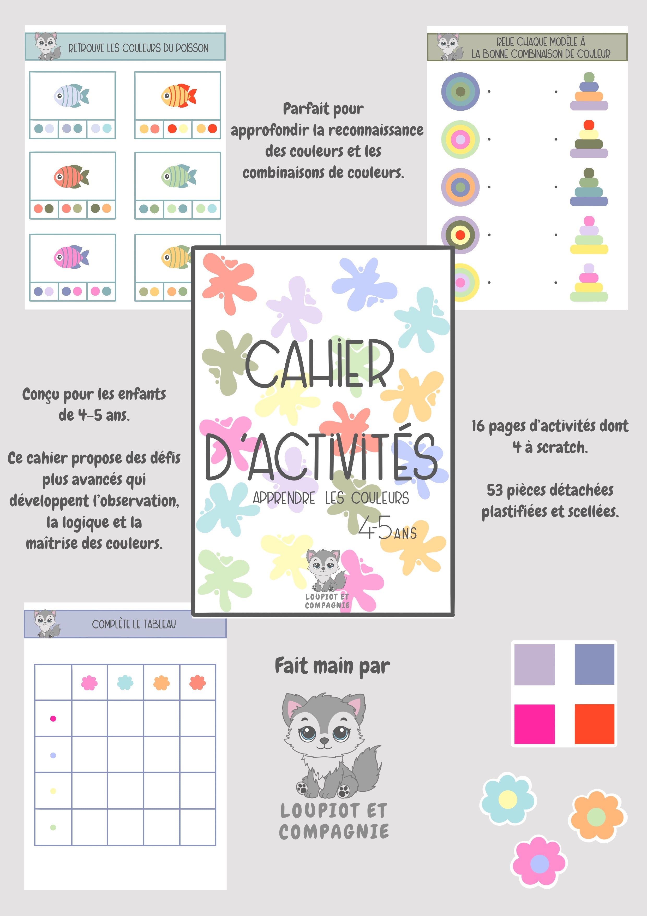 Cahier d’activités Couleurs 4-5 ans