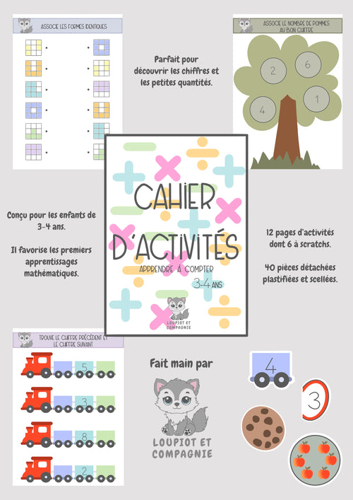 Cahier d’activités Apprendre à compter 3-4 ans